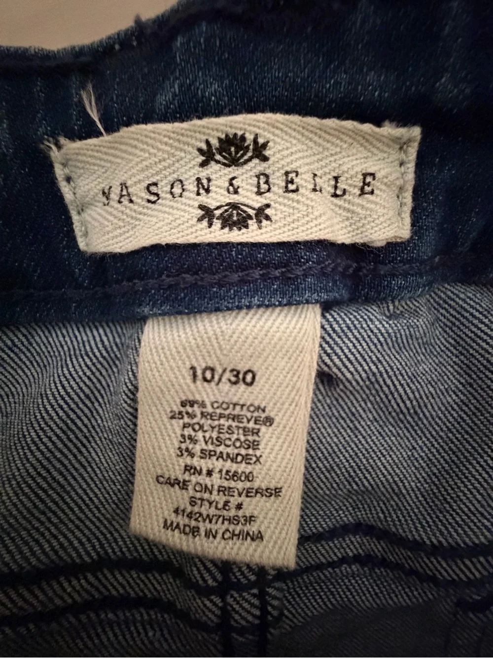 Mason & Belle Denim Midi Skirt Front Slit Louna Blue Womens sz 10